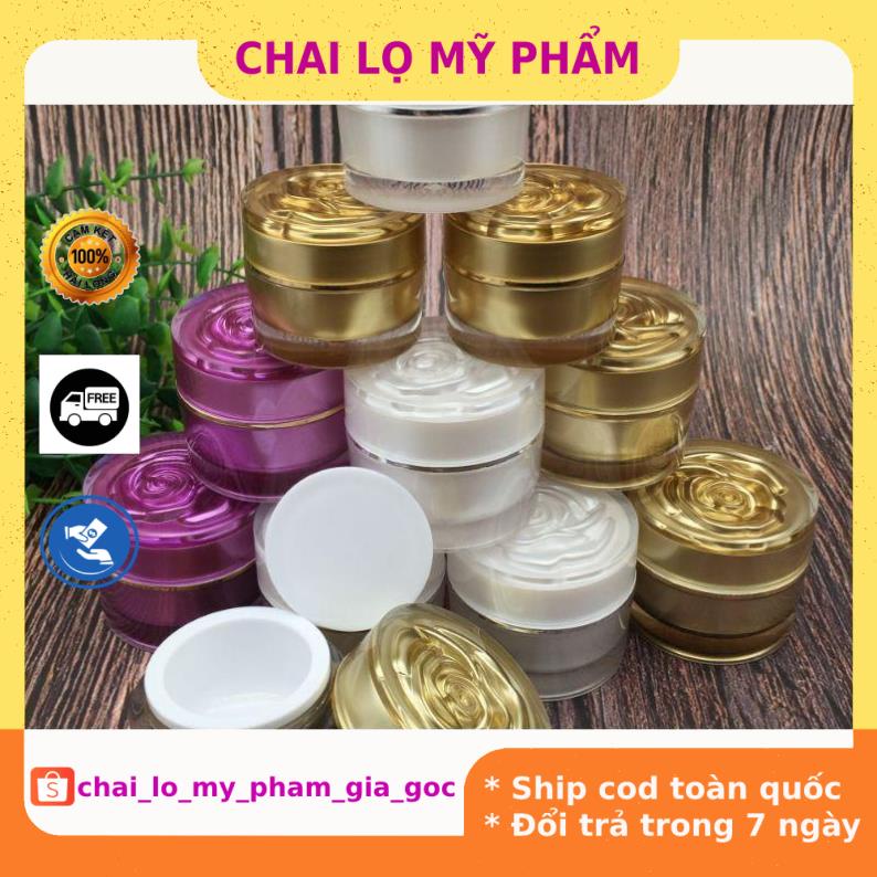 Hủ Đựng Kem ❤ GIÁ TỐT NHẤT ❤ Hủ chiết mỹ phẩm 5g,10g,20g hoa hồng đựng kem face , phụ kiện du lịch