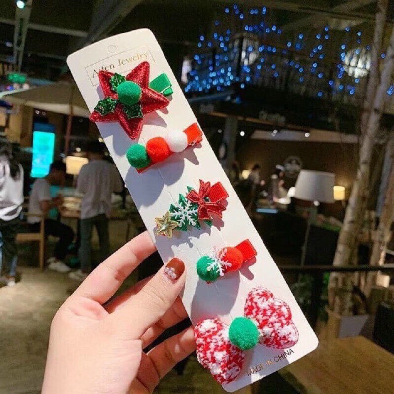 Set 5 Kẹp Tóc Noel Cho Bé Gái