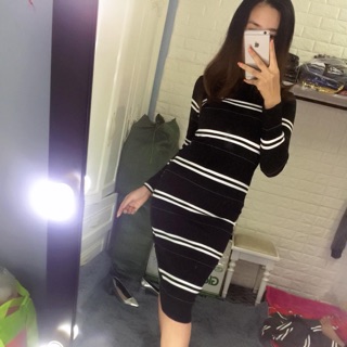 Váy kẻ len tăm dày dặn 85k