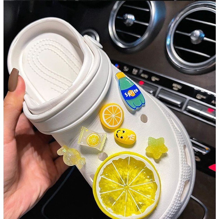 Đôi dép crocs diy thời trang trang trí trái cây trong suốt crocs jibitz charms phụ kiện