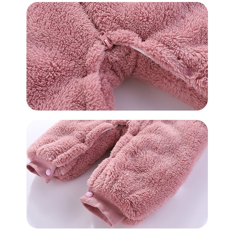 Body lông ủ ấm 3 lớp khóa kéo cho bé 0-12 tháng Hàng cao cấp xuất khẩu Châu Âu SLNB05