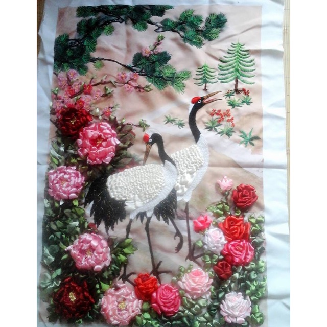 Tranh thêu ruy băng 100x70cm