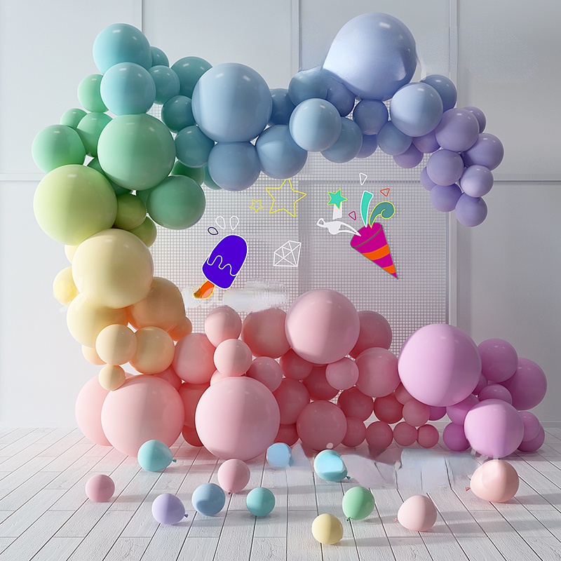 Bong Bóng Cao Su Bơm Hơi Màu Sắc Macaron 5-18 Inch Dùng Trang Trí Tiệc Cưới