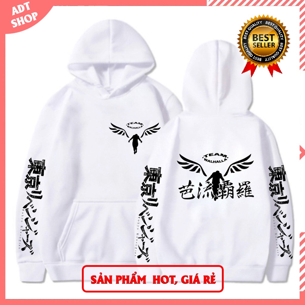 Áo hoodie valhalla team walhalla tokyo revengers màu trắng độc đẹp giá rẻ siêu HOT