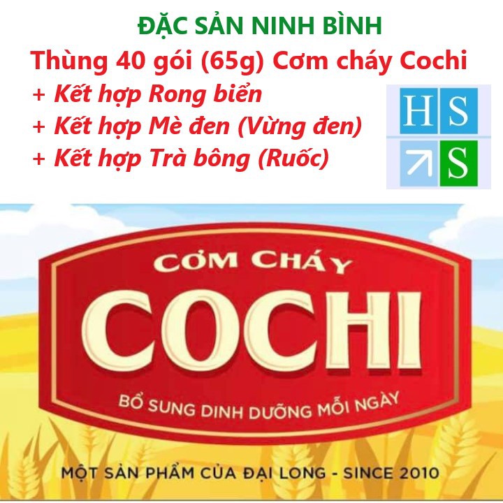 (Ăn vặt NGON) Cơm cháy COCHI 65g (Tùy chọn vị Chà bông, Mè đen hoặc Rong biển) Đặc sản cơm cháy Ninh Bình - NPP HS Shop | BigBuy360 - bigbuy360.vn