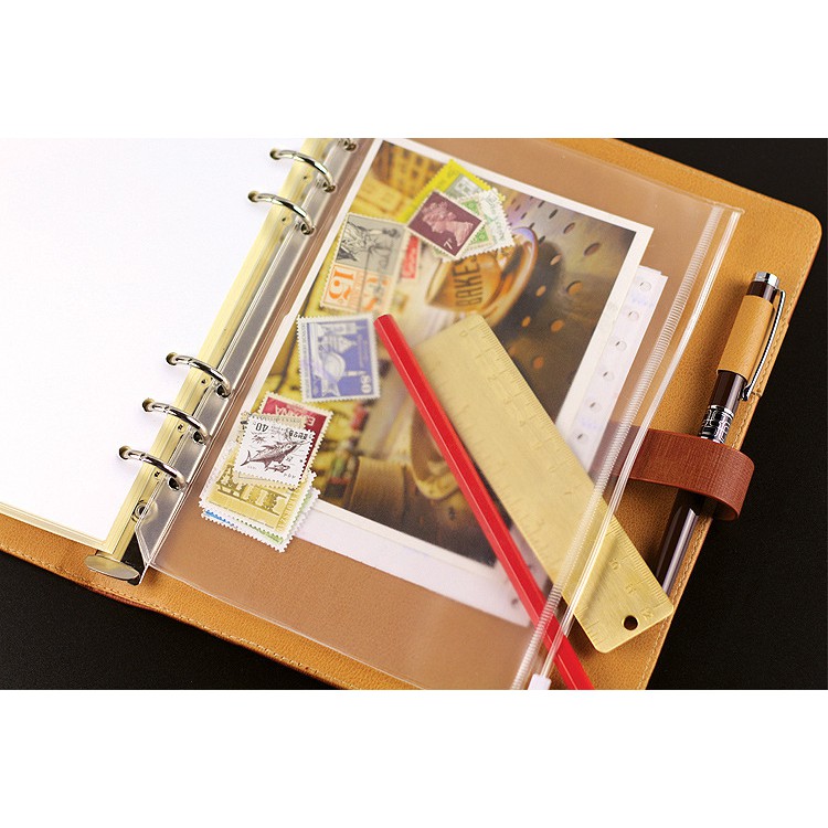 Túi zip pvc phụ kiện sổ còng planner A4 B5 A5 A6 A7 bìa thẻ sổ còng Decorme