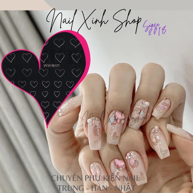 Sticker 3D lazer tạo hiệu ứng Nail hot