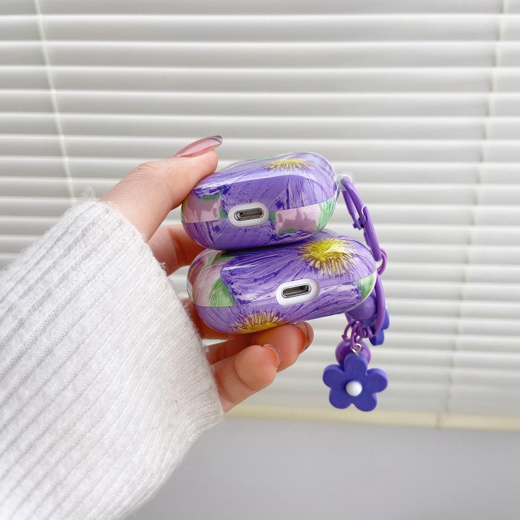 Vỏ Bảo Vệ Hộp Sạc Tai Nghe AirPods 1 2 pro 3 2021 gen3 Bluetooth Không Dây Chất Liệu Tpu IMD Mềm Họa Tiết Tranh Sơn Dầu