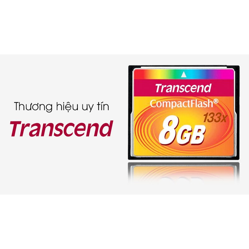 [Mã 159ELSALE hoàn 7% đơn 300K] Thẻ nhớ Transcend CF 8GB (133x Speed) Hàng nhập khẩu