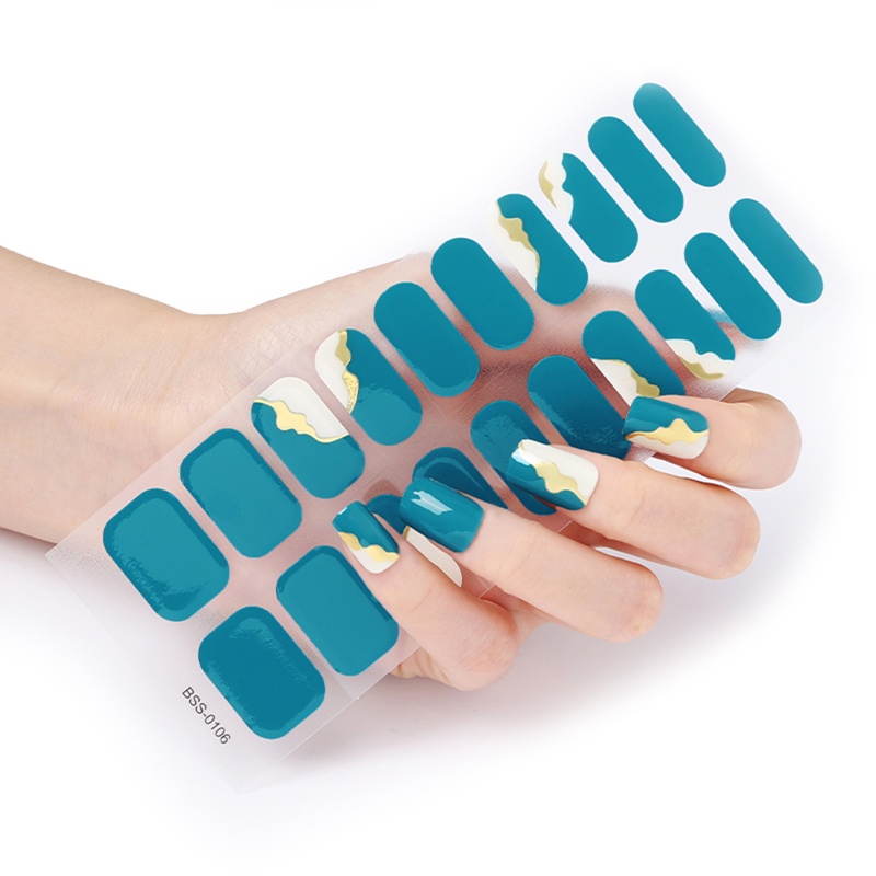 Set 20 Miếng Dán Gel Bán Nguyệt Trang Trí Móng Tay