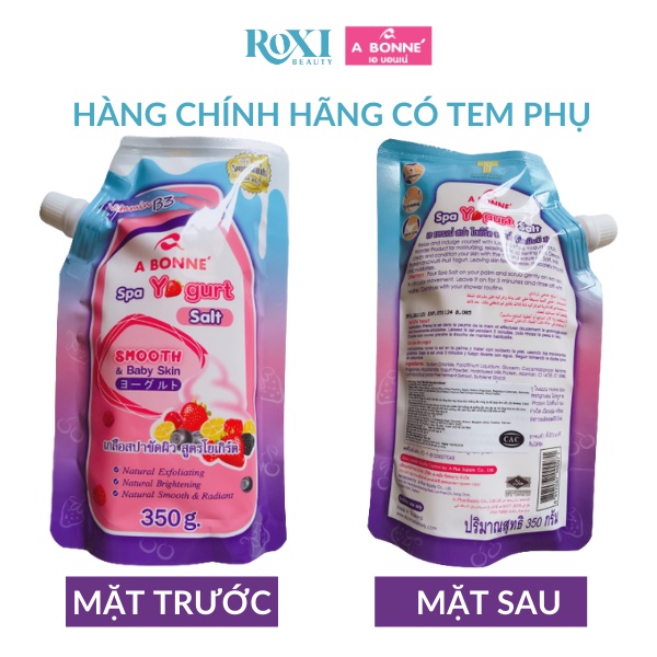 Muối tẩy tế bào chết ROXI Beauty muối tắm trắng sữa chua A Bonne Spa Yogurt Salt chính hãng Thái Lan 350g