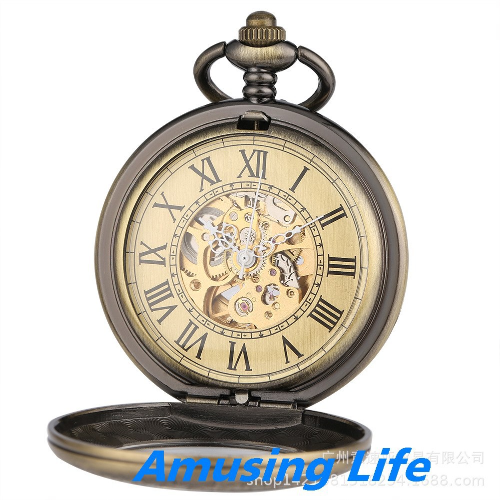 Cơ Khí Dẻo Đồng Hồ Lật Cổ Điển Trong Suốt Khắc Kính Lúp Tự Động Chạm Khắc Cơ Đồng Hồ Bỏ Túi Đồng Hồ Số La Mã Thương Mại | BigBuy360 - bigbuy360.vn