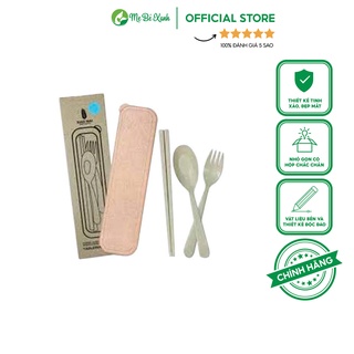 Bộ thìa dĩa lúa mạch cho bé tập ăn hoặc đi du lịch tiện lợi