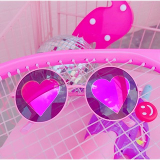 Kính Ulzzang Tròn Hình Tim Đáng Yêu ( fullbox )