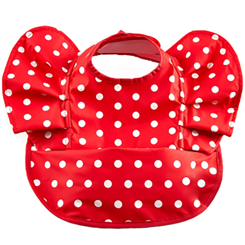 Yếm Ăn Chống Thấm Nước Họa Tiết Gợn Sóng Ba Chiều Màu Đen Dành Cho Trẻ Em 0557