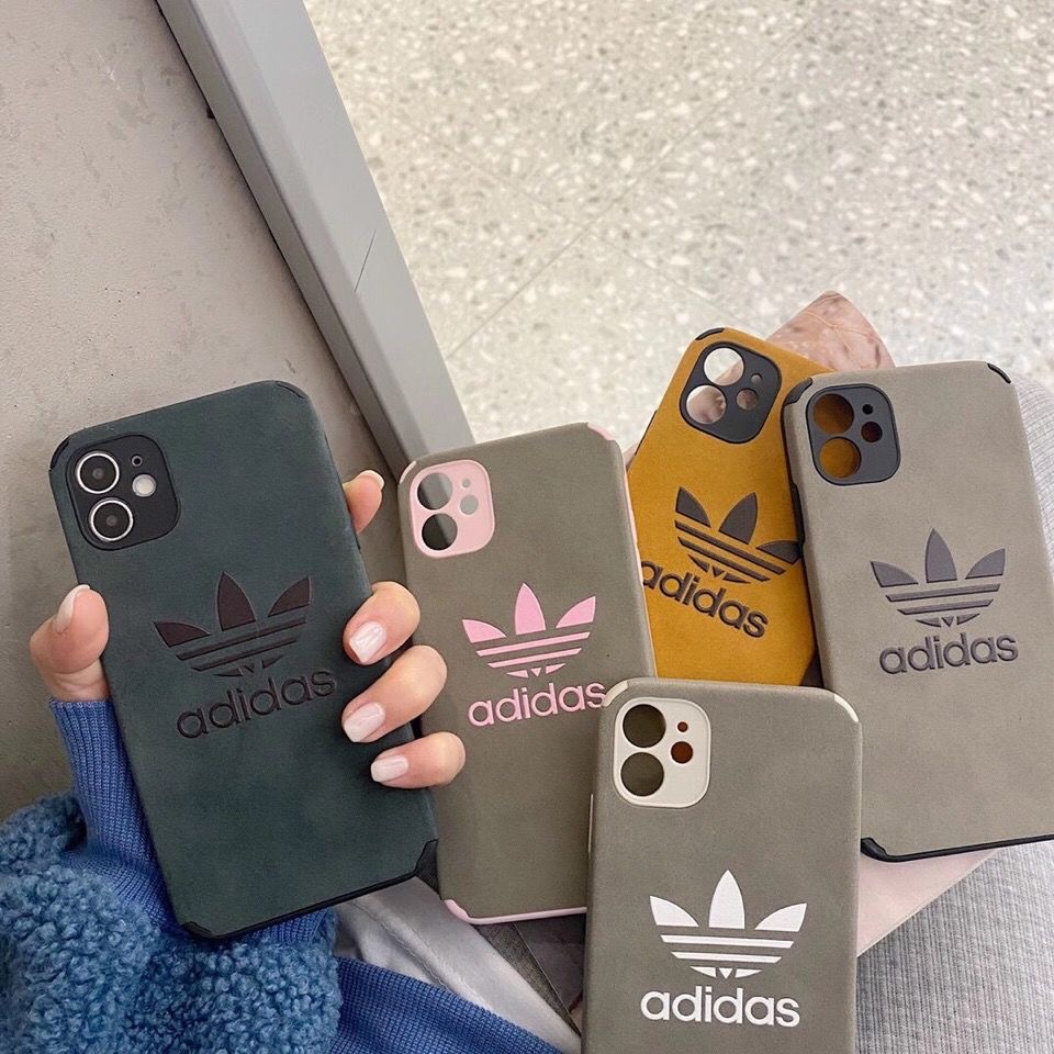 Ốp điện thoại da mềm in logo adidas sang trong cho iPhone 13 12 11 Pro Max Xs Max X Xr 7 8 Plus