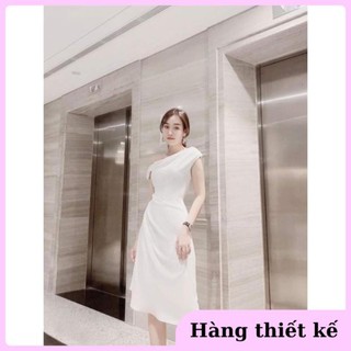 ( Hàng cao cấp ) Đầm dự tiệc trắng ôm body lệch vai tay rớt