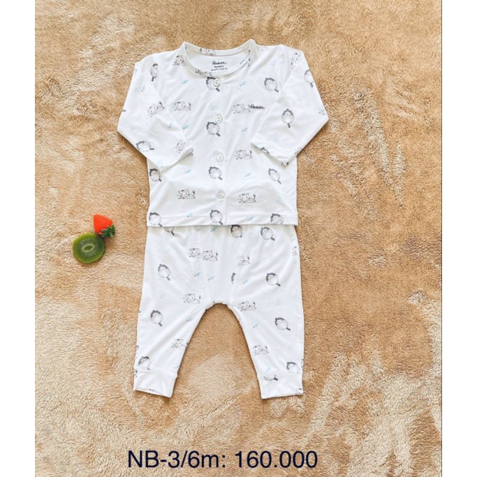 Avaler -  Bộ dài tay cài chéo Avaler sợi tre cho bé 3-7kg