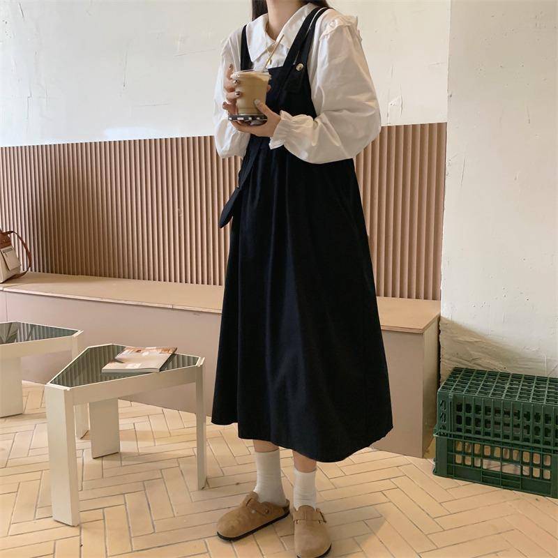 Đầm Yếm Dáng Rộng Phong Cách Hàn Quốc Thời Trang Mùa Thu Mới