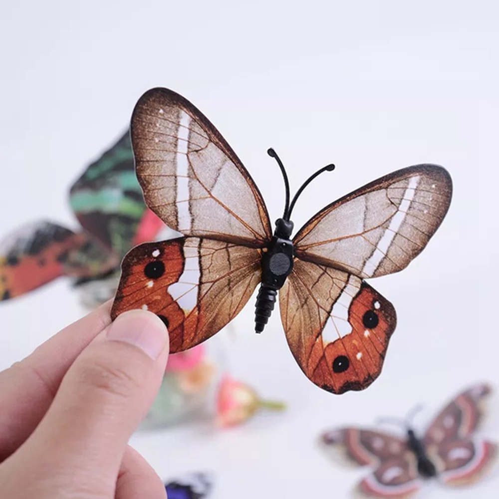 ELLSWORTH Glow in Dark Luminous Butterfly DIY Simulation Butterfly Butterfly Stickers 3D Removable Pvc Plastic Christmas Decors Magnet Art Crafts Home Decoration