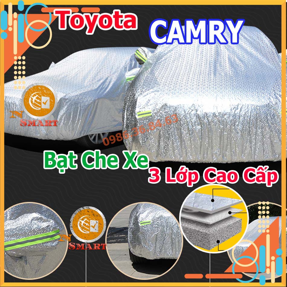 Bạt Che Ô Tô Camry 3 Lớp Tráng Nhôm Phản Quang Cách Nhiệt Chống Thấm Chống Bụi Hiệu Quả Na No Smart Uy Tín Chất Lượng