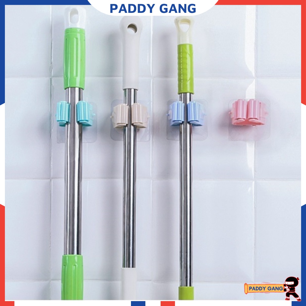 Móc Dán Tường Kẹp Giữ Cây Lau Nhà Tắm Bếp, Miếng Kẹp Chổi Chà Cọ Vệ Sinh Gắn Tường Miếng Dính Treo Chổi Chịu Lực