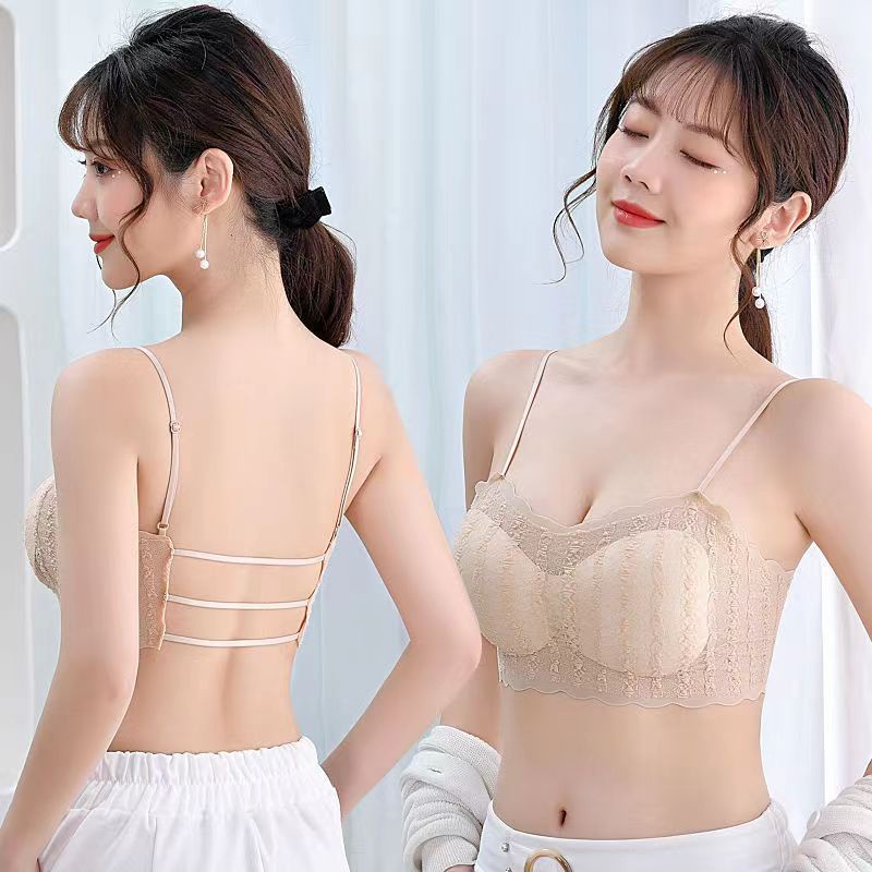 Áo Bra 2 Dây Ren, Bra Nữ Mút Mỏng, Áo Ngực Không Gọng Lượn Sóng Viền ZANA BRA B8985