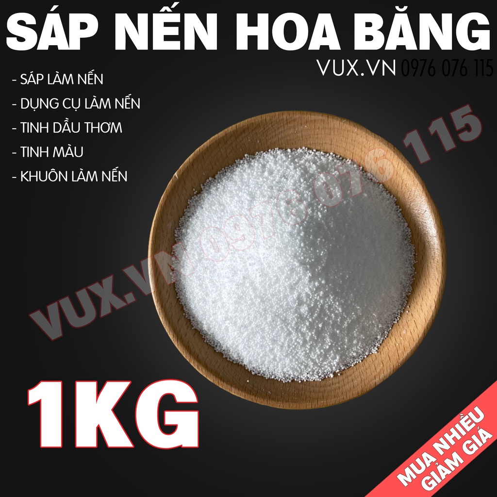1KG Sáp Hoa Băng Ice Flower Wax - Nguyên Liệu Tự Làm Nến Thơm Handmade, Sáp Trụ Pha Lê [DIY]