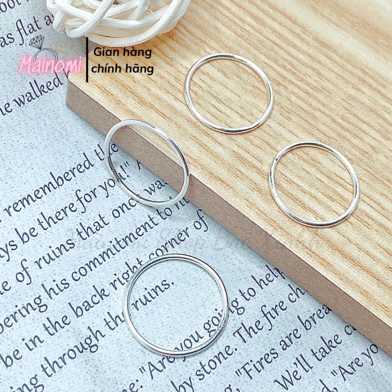 Nhẫn trơn tròn chuẩn bạc, thiết kế đơn giản tạo nên nét cá tính lôi cuốn mọi ánh nhìn Mainomi Shop Bạc Xinh