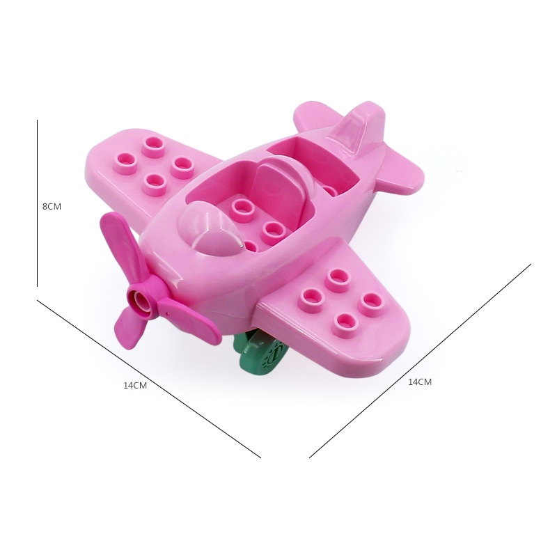 Đồ chơi lắp ráp hình xe buýt/ trực thăng/ máy bay cỡ lớn cho trẻ em