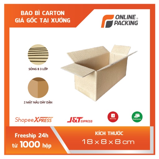 18x8x8 combo 120 hộp đóng hàng cod