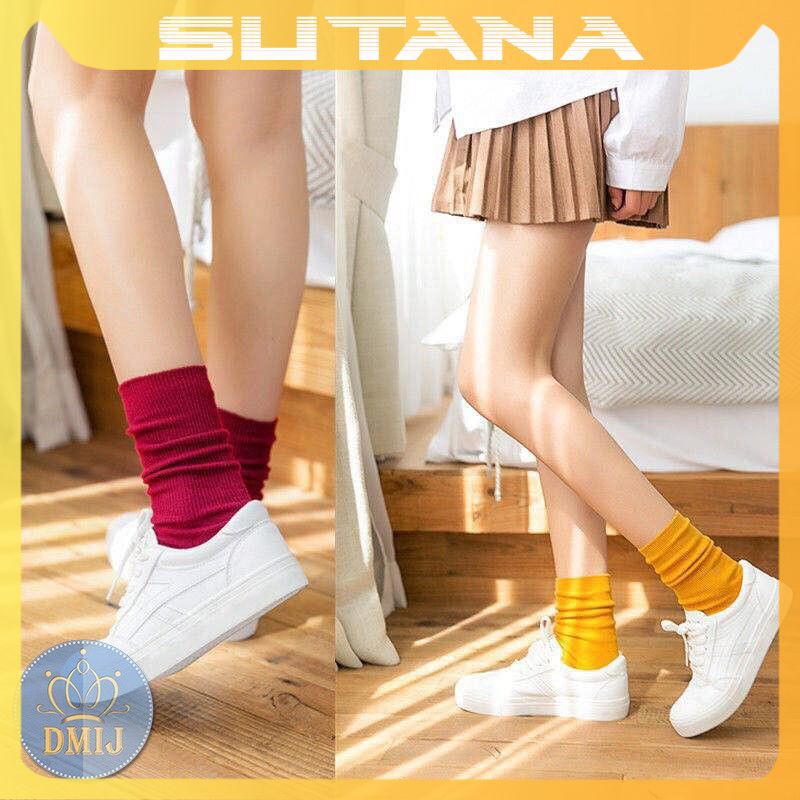 Tất Vớ Nhún Nam Nữ Cao Cổ Trơn nhiều màu phong cách Hàn Quốc T1