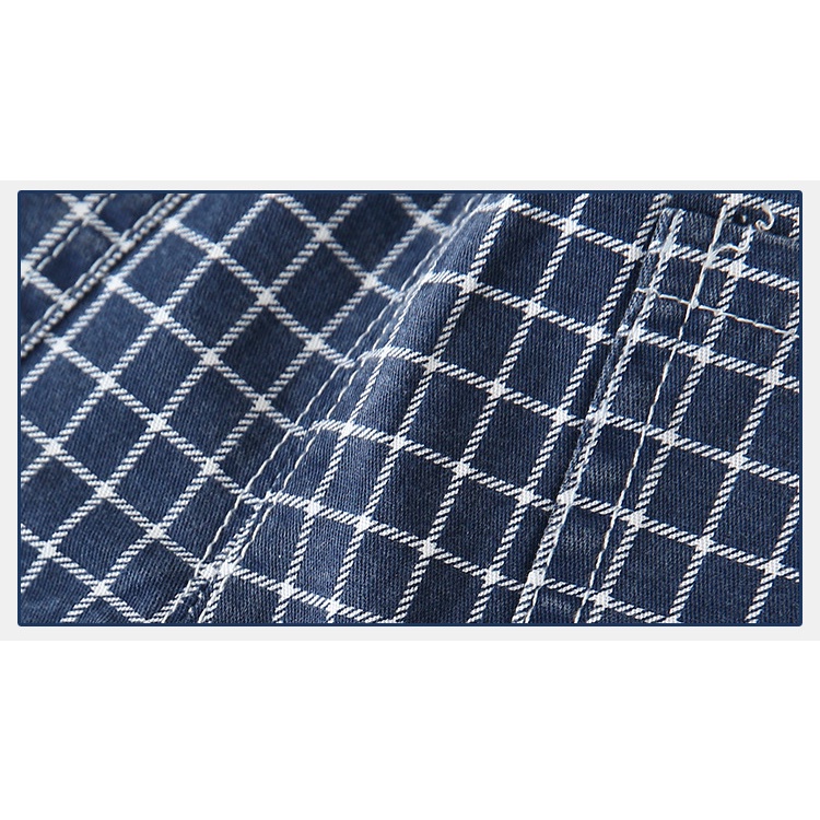 Quần short vải cotton kẻ sọc ca rô thời trang mùa hè dành cho bé trai 90-130cm