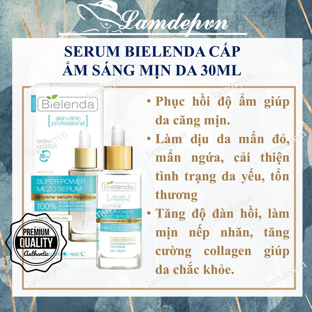 Serum Bielenda 100% cho da khô mất nước, nhạy cảm xanh dương