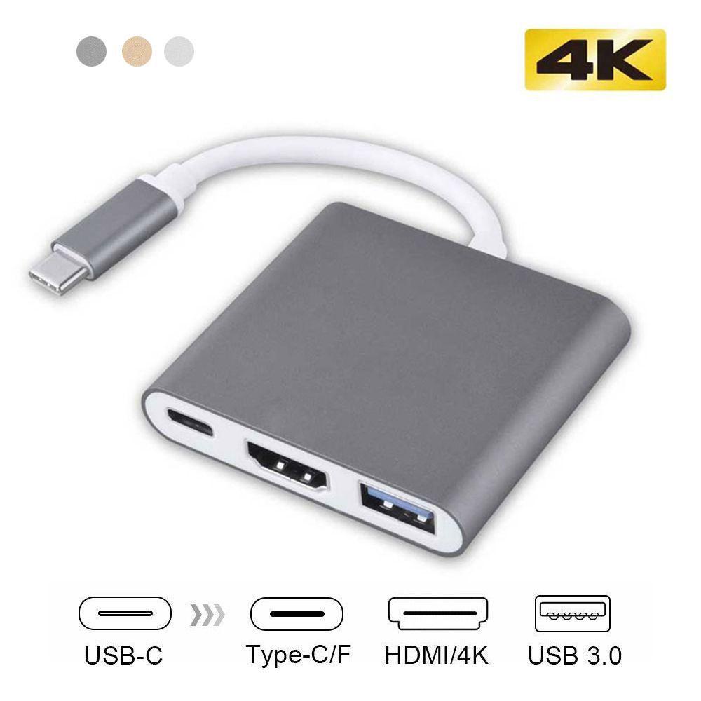 BEBETTERM Cáp ChuyểN ĐổI 3 Trong 1 USB-C 4K HDMI 3 MàU Cho Laptop / PC