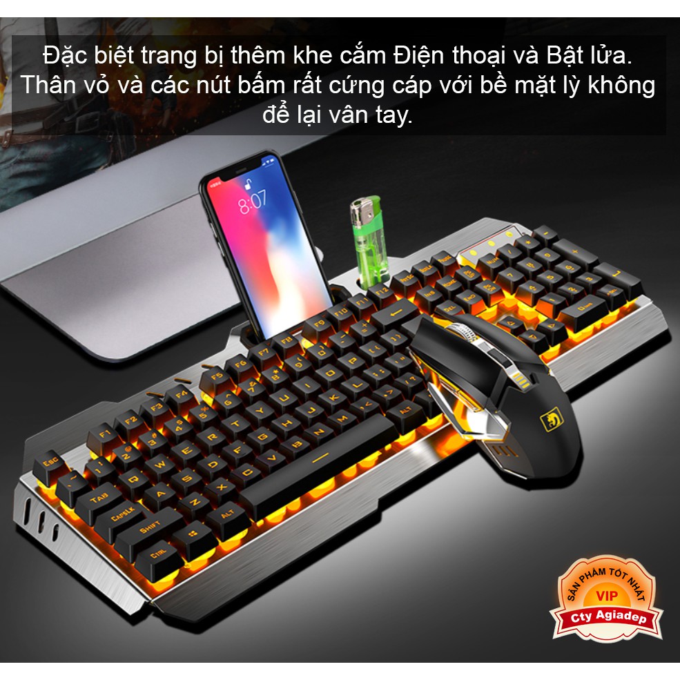 Bộ Bàn Phím Chuột xịn không dây - có Ánh sáng và Sạc pin Game thủ của DragonTech A670 | BigBuy360 - bigbuy360.vn