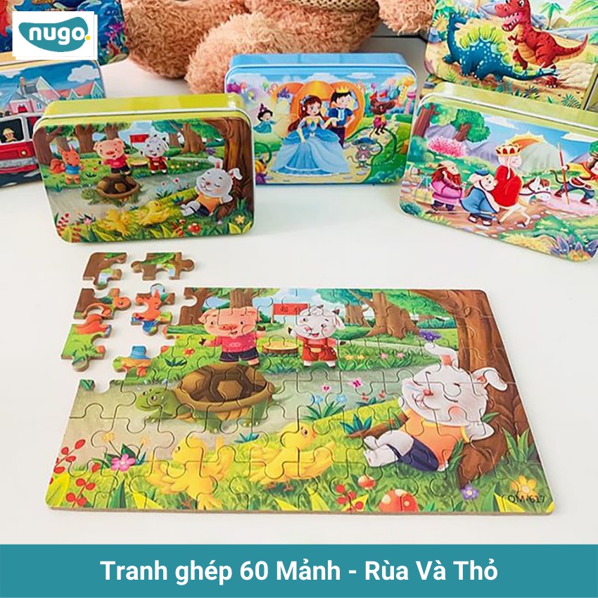 COMBO 3 Bộ Tranh Ghép Hình Bằng Gỗ 60 Mảnh Cho bé 3-10 Tuổi (Chat để yêu cầu chọn mẫu)