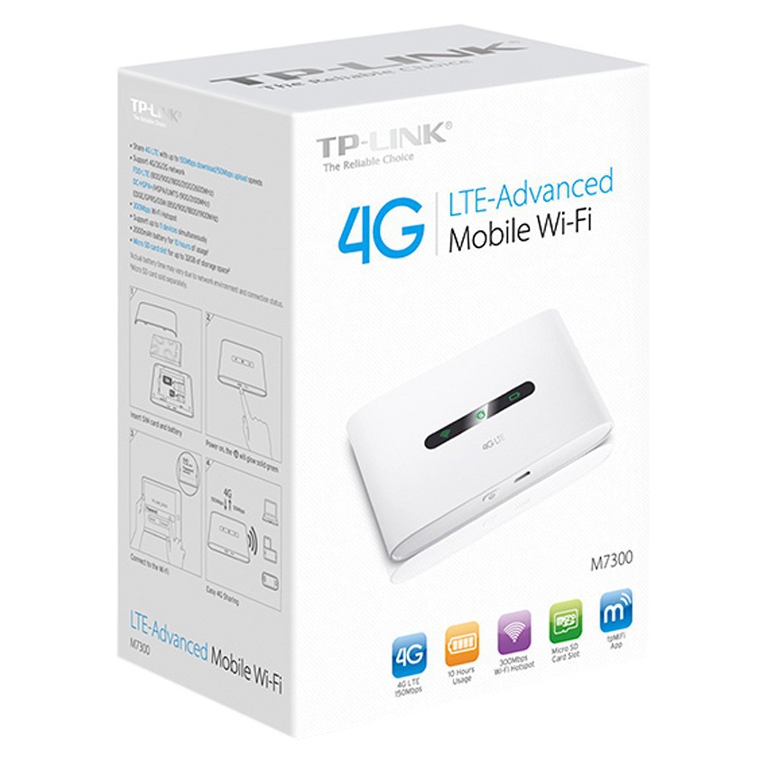 Thiết Bị Phát Wifi Di Động 4G LTE-Advanced TP-Link M7350 / M7300  150Mbps - Hàng Chính Hãng 2 Năm Bảo hành