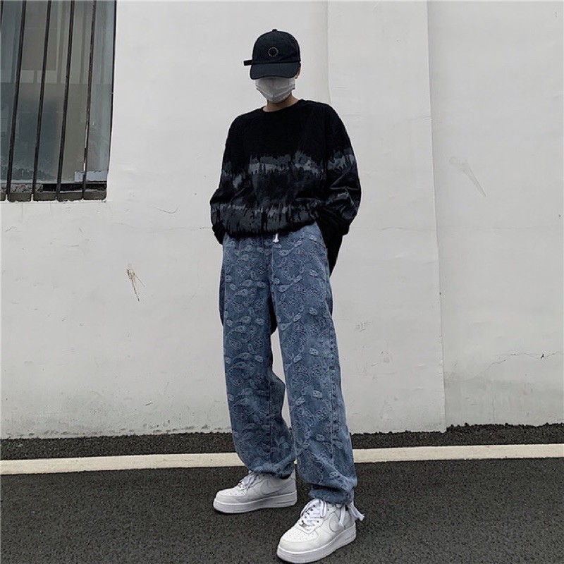 Quần Jean UNISEX ống rộng ulzzang cho các cặp đôi cá tính Fashion 2021