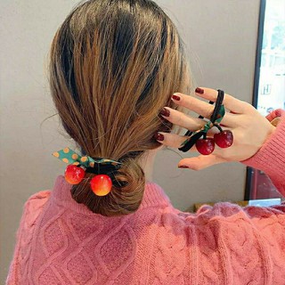 Dây cột tóc cherry đỏ xinh xắn