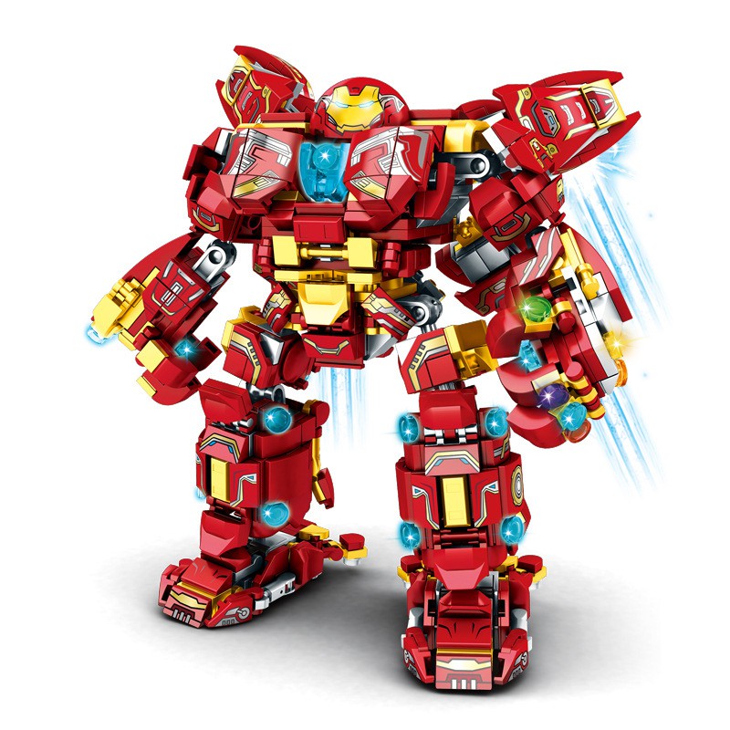 Đồ chơi lắp ráp xếp hình Ironman HulkBuster 1450 chi tiết , lắp ghép mô hình Avenger Kèm 6 Nhân Vật