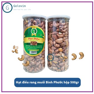 Hạt điều rang muối Bình Phước hũ 500gr thơm ngon, dinh dưỡng Golovin Shop
