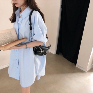 FREESHIP- Áo sơ mi ngắn tay phom thụng giấu quần hàn quốc