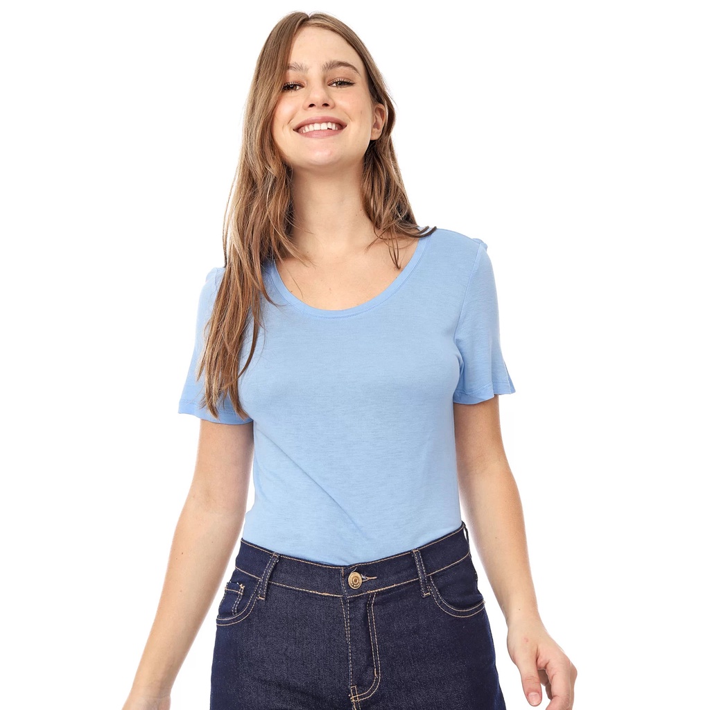 Áo phông nữ GAP Plain Blouse blue xuất khẩu