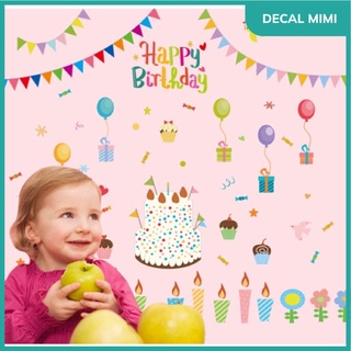 Decal Dán Tường Mẫu Happy birthday, trang tri sinh nhật cho bé