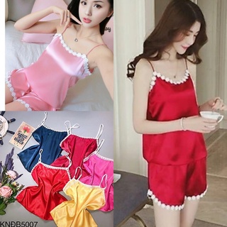 Đồ ngủ nữ Sexy 2 dây phi lụa phối ren trắng nhiều màu freesize dưới 57kg