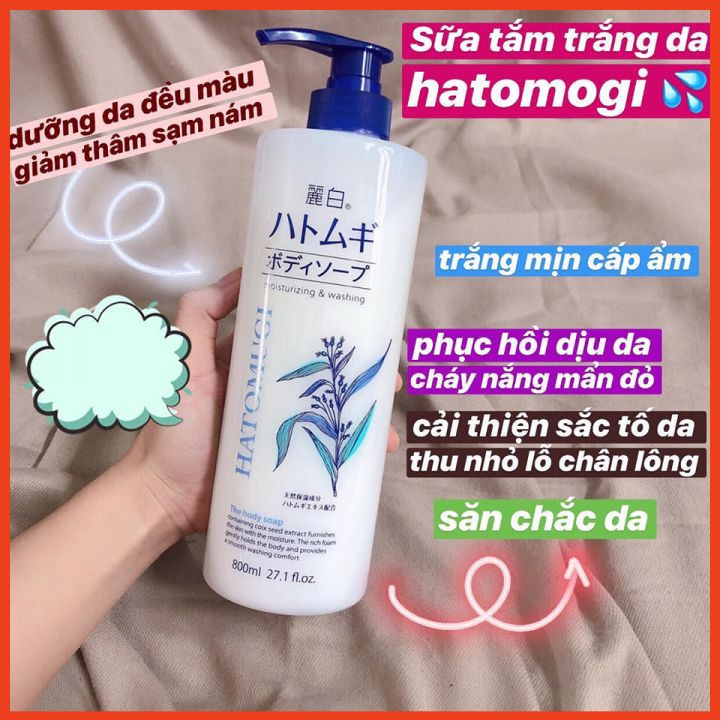 Sữa tắm trắng da Hatomugi hạt ý dĩ [FREE SHIP] 800ml