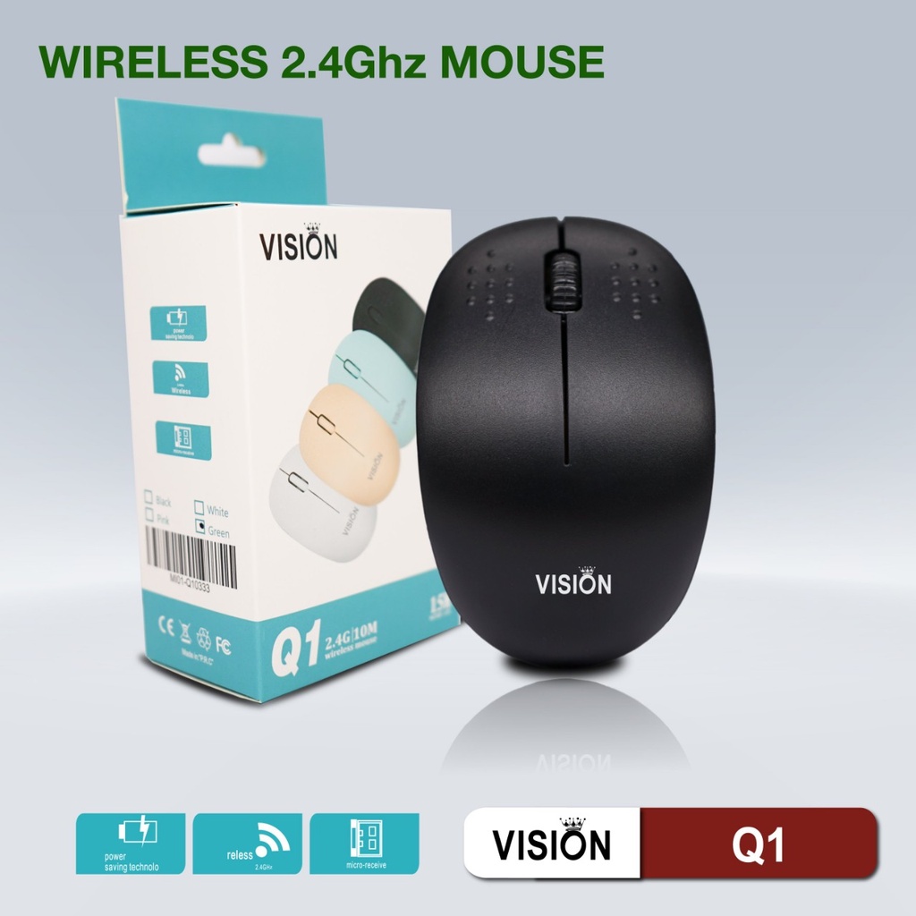 Chuột Mouse không dây VISION Q1 Chính hãng (Có pin, 1xAA)