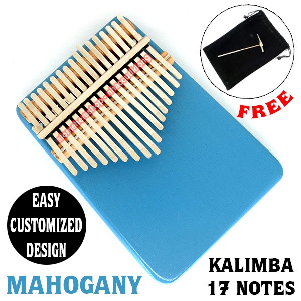 Đàn Kalimba 17 Phím Gỗ Nguyên Khối Màu Xanh Trơn Dễ Dàng Vẽ Thiết Kế Theo Phong Cách Của Riêng Bạn