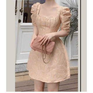 Đầm Cổ Vuông Tay Bồng (Hình Ảnh Thật)